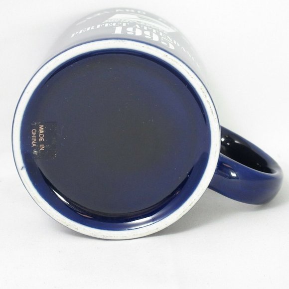 1995 Perfect Attendance USPS Oakland P&DC Postal Service Cobalt Blue Mug 12oz - Picture 5 of 5